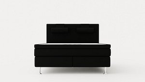 Meja Continental Bed 160x200cm Black 3D model