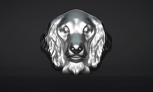 3D bas-relief cocker spaniel model