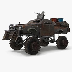 Post-Apocalyptic Armored Fuel Transport Pickup 3D