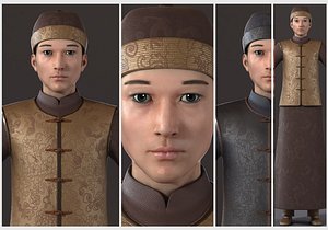 asian merchant man 3D model