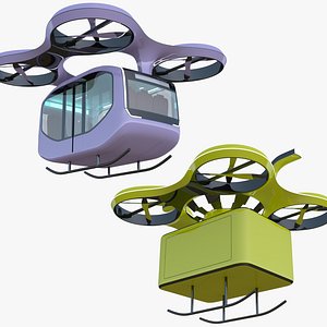 3D Passenger and delivery drones model