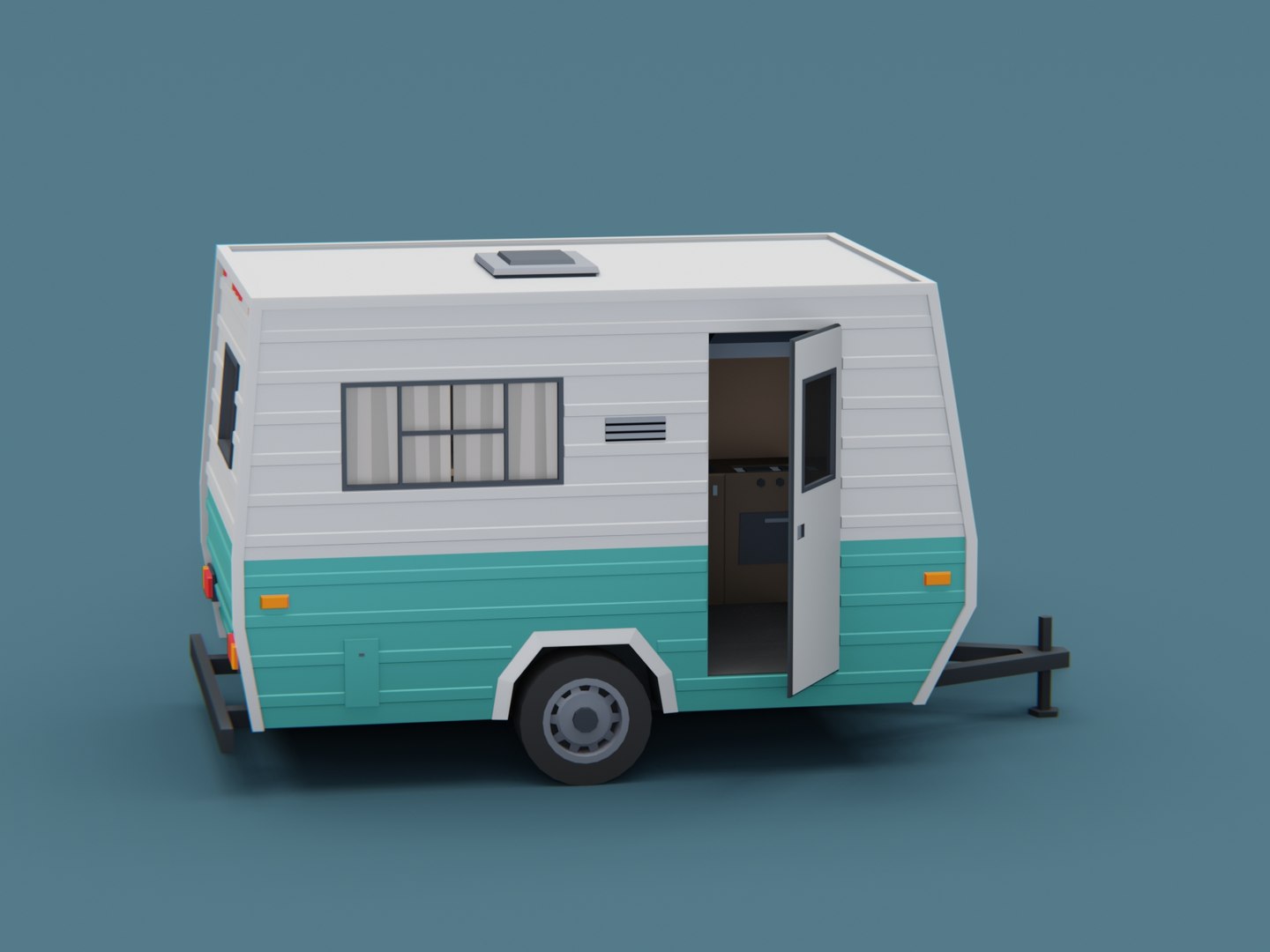 Small Camper Trailer Classic Stylized Low Poly 3D model - TurboSquid ...