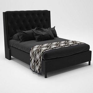 Custom Dale Upholstered Bed Black