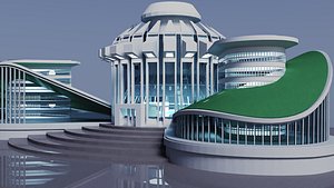 3D sports and entertainment center model