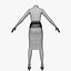 3d model dress silver female mannequin