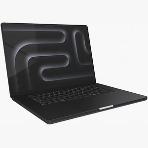 Apple MacBook Pro 16 M5 2025 Space Black Rigged 3D model