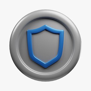 3D Trust Wallet Token or TWT Silver Crypto Coin with cartoon style