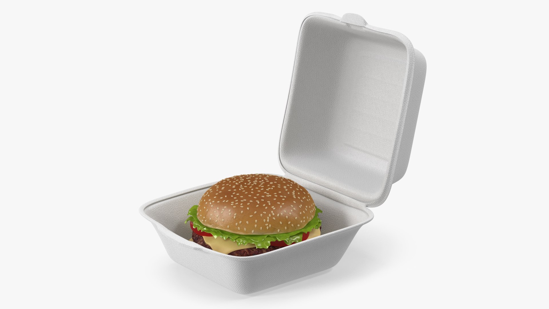 Food Box with Hamburger 3D model preview