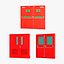 3D model Double Fire Exit Doors Collection