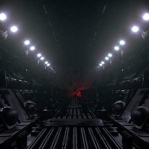 Dark Sci-Fi Futuristic Cyberpunk Corridor model