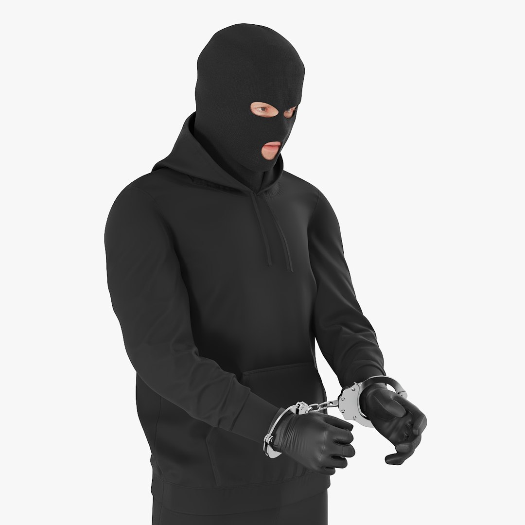 Robber in Handcuffs 3D model preview