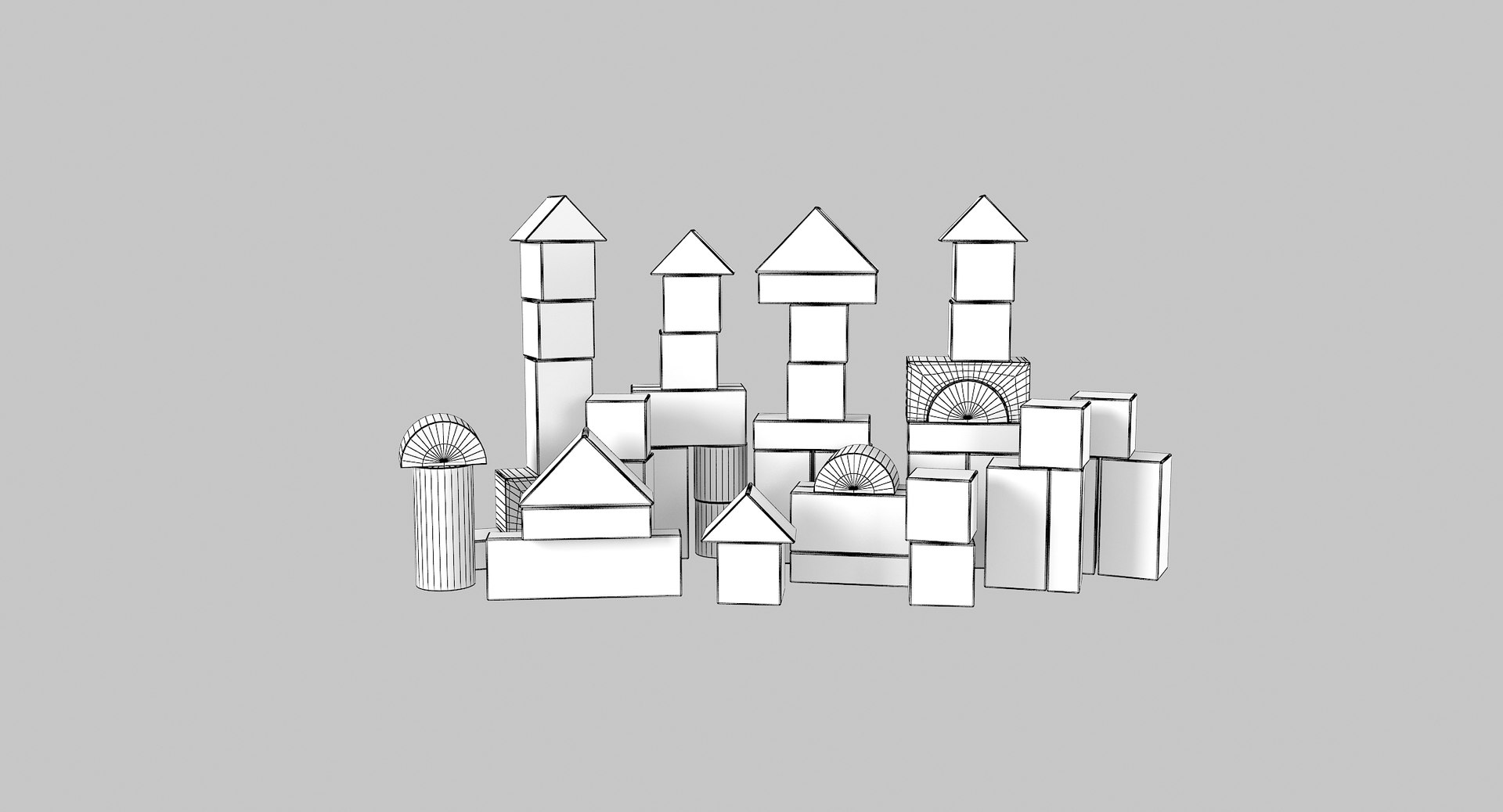 3D wooden building blocks model TurboSquid 1244638