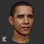Barack Obama Serious 3D Portrait