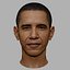 Barack Obama Serious 3D Portrait