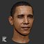 Barack Obama Serious 3D Portrait
