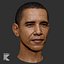 Barack Obama Serious 3D Portrait