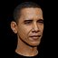 Barack Obama Serious 3D Portrait