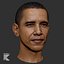Barack Obama Serious 3D Portrait