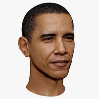 Barack Obama Serious 3D Portrait