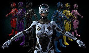 Sci-Fi cyber robot model female