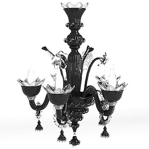 arte di murano 7437 nero classic chandelier lamp crystal  glass