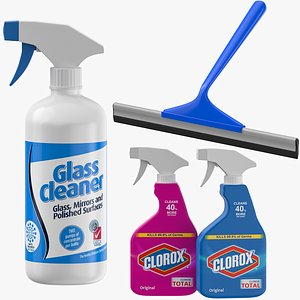 3D Glass Cleaning Supplies Collection