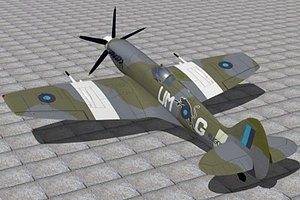 3d supermarine spitfire fighter xiv