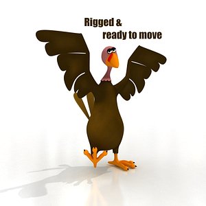 maya cartoon turkey rigged birds