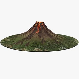 3D volcano lava v2 model