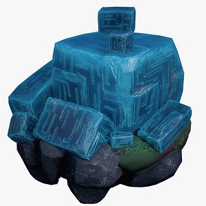 Crystal With Runes Low Poly