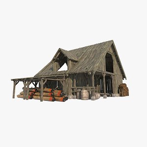 3D Ancient architectural warehouse