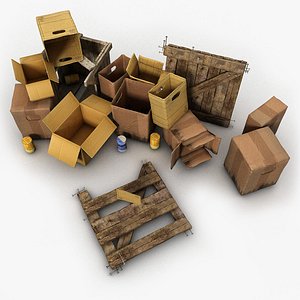 junk wood crate 3d obj
