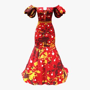 Evening Ball Prom Gown Sleeveless Dress 3D model