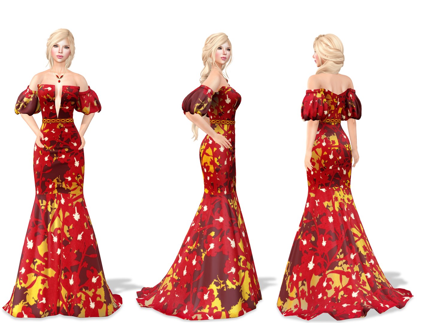 Evening Ball Prom Gown Sleeveless Dress 3D Model - TurboSquid 1951788