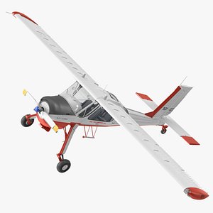 3D PZL 104 Wilga Airplane White Simple Interior