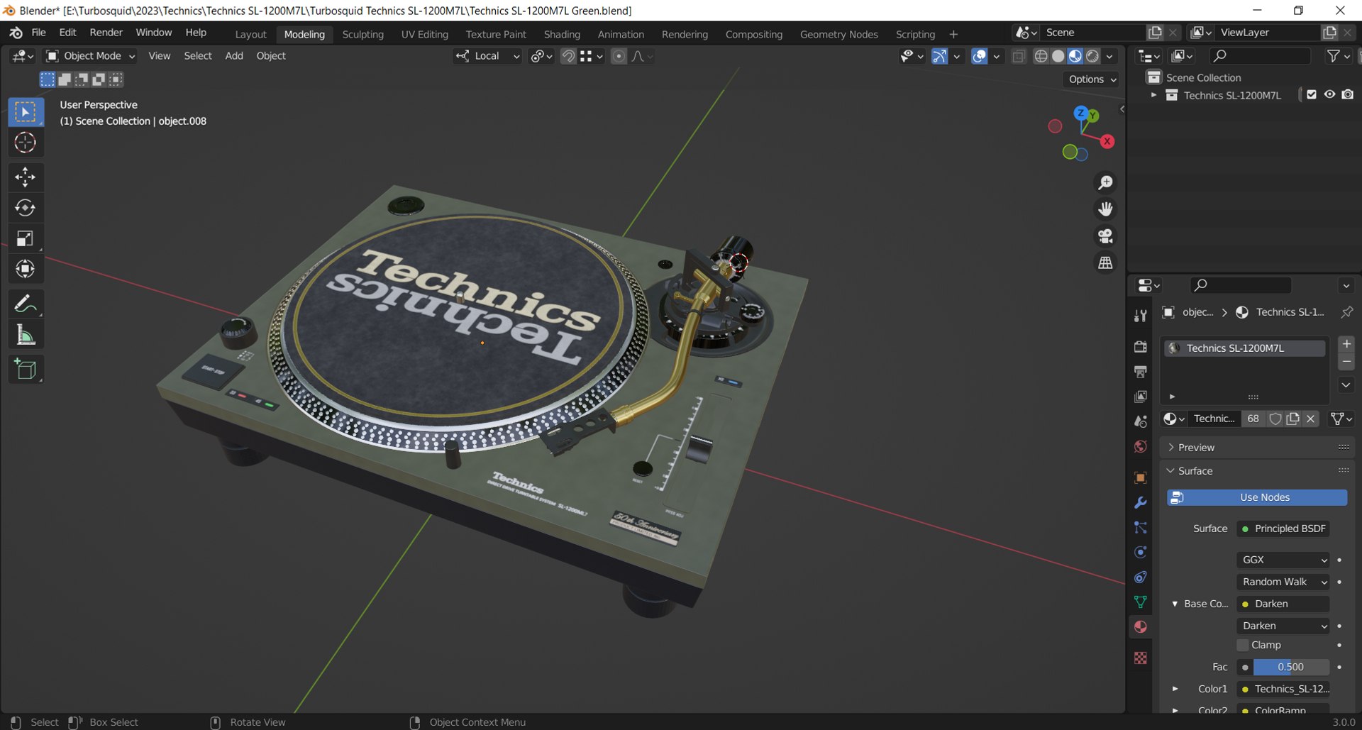 3D Technics SL-1200M7L Turntable Green model https://p.turbosquid.com/ts-thumb/g7/91weaC/jB/screenshot_1/png/1689778042/1920x1080/fit_q87/60086d28952970d233e23c0f36f40a3026204dff/screenshot_1.jpg