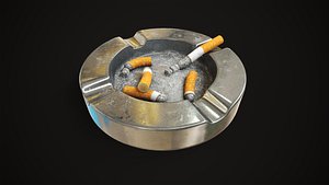 Metal ashtray 3D model