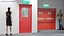 Single Fire Exit Door with Panic Bar 3D model