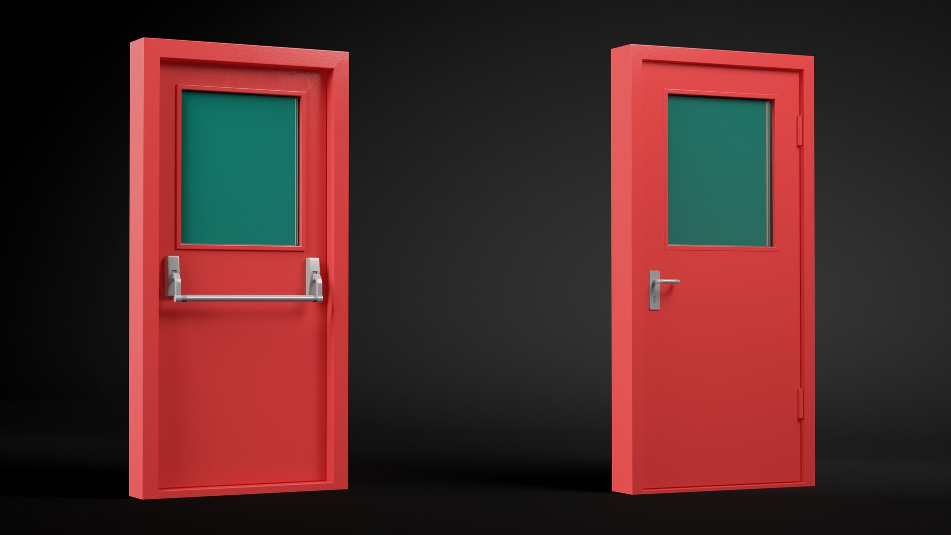 Single Fire Exit Door With Panic Bar 3D Model - TurboSquid 2055002