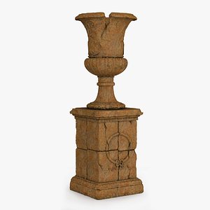 3D classic urn ruin 01 model