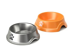3D model bowl dog metal