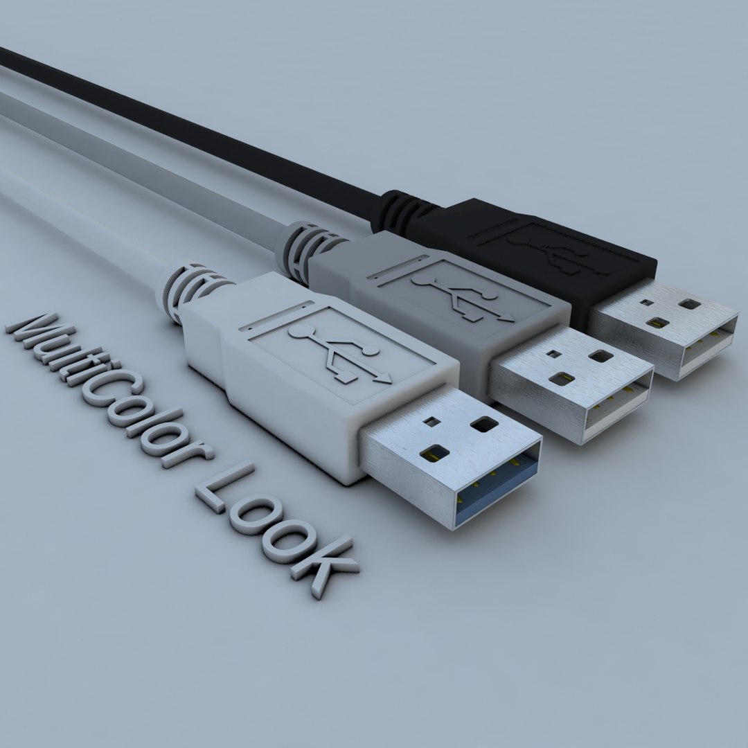 3d Real Usb Connector