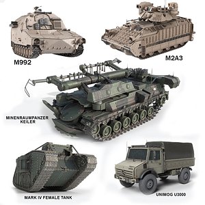 5 Military Vehicle Collection v4 3D model