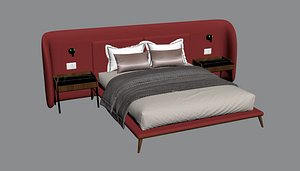3D Bed Set 02 model