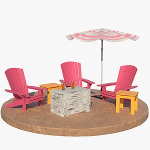 3D beach loungers