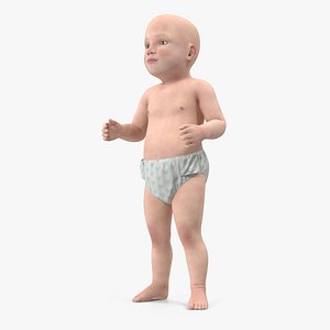 3d model baby boy standing