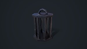 stylized cage metallic 3D model