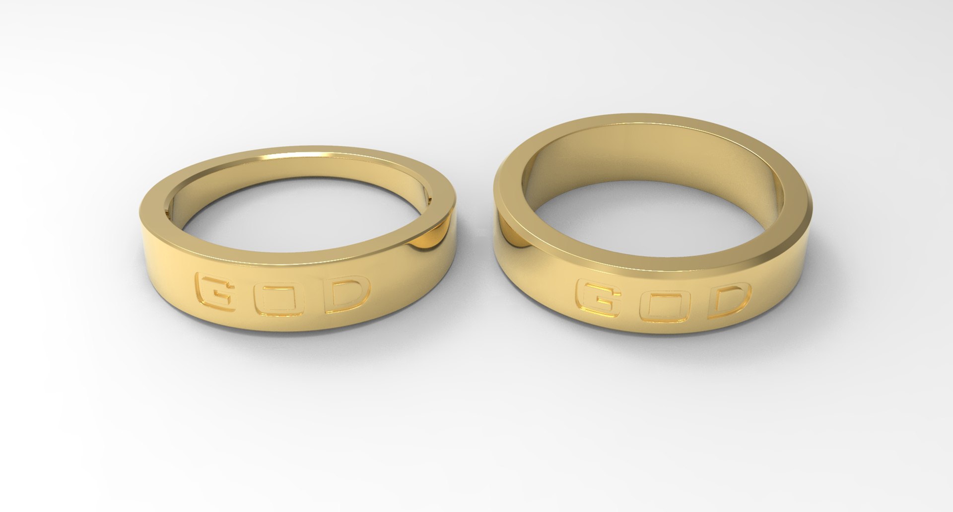 3D model God Couple Ring Gold - TurboSquid 1888480