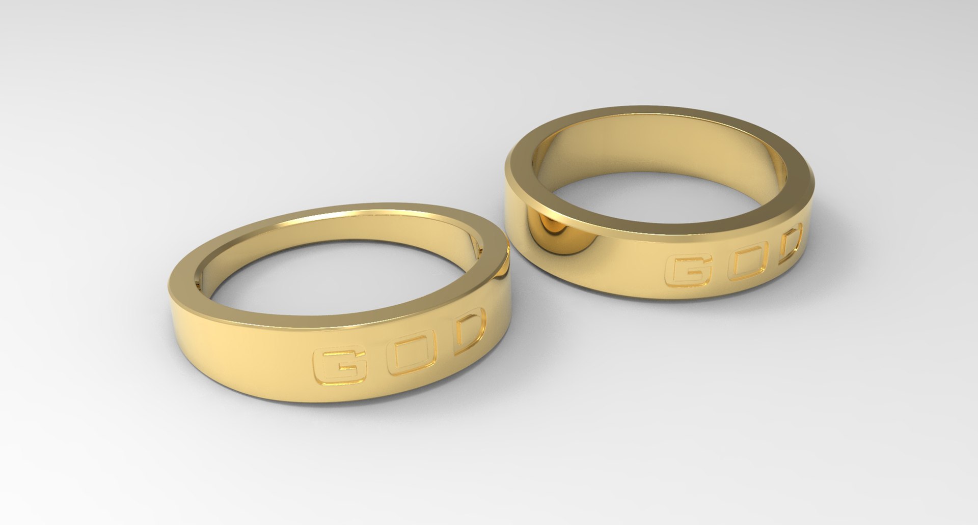 3D model God Couple Ring Gold - TurboSquid 1888480
