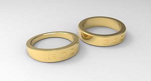 3D model God Couple Ring Gold